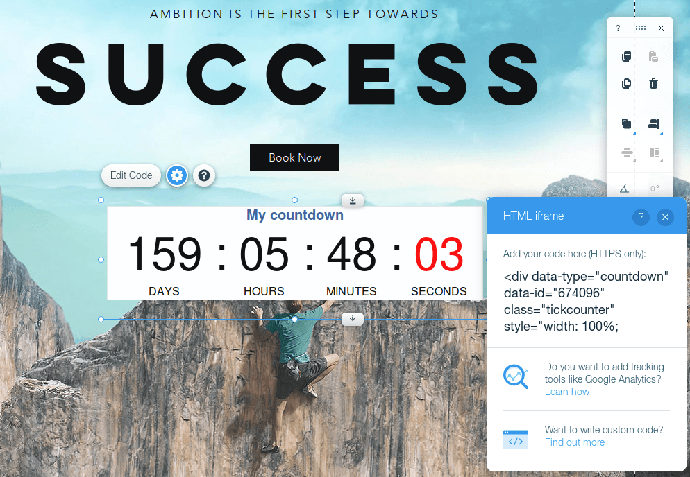 to make a countdown timer in Wix?